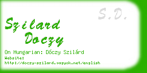 szilard doczy business card
